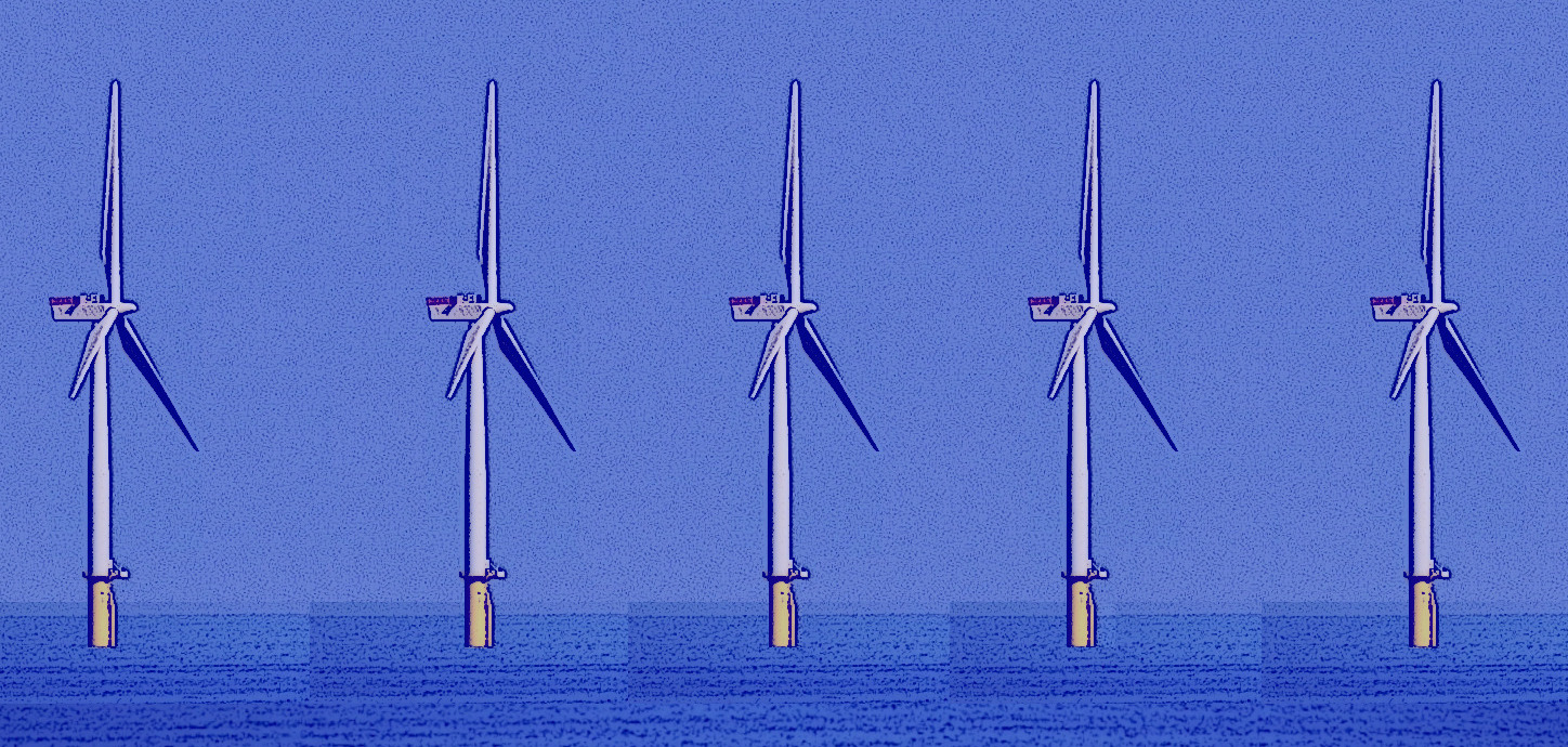 Wind Turbines at Sea - Original James Fallon